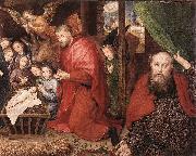 GOES, Hugo van der Adoration of the Shepherds (detail) sg painting
